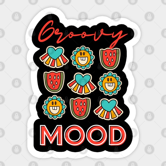 Black Colorful Cute Funky Sticker Groovy Mood Sticker by ACH PAINT